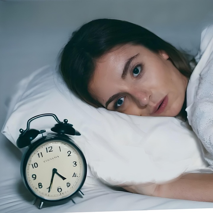 mujer con síntomas del insomnio en la menopausia